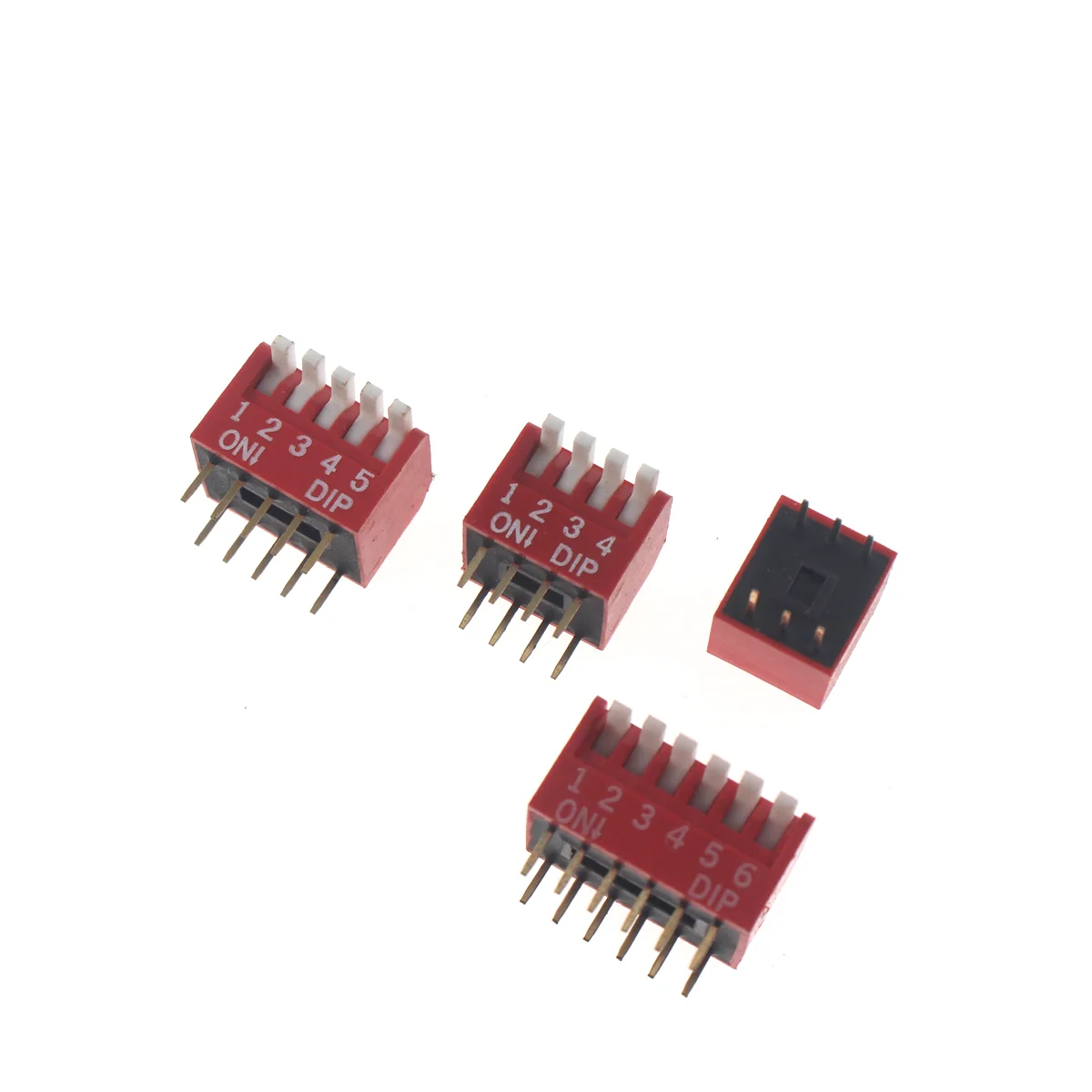 5 pz Rosso 1/2/3/4/5/6/8/10/12P Bit bit DIP Interruttore A Levetta Doule Fila PASSO 2.54 MM Interruttori Scorrevoli Ad Angolo Retto pianoforte con chiave
