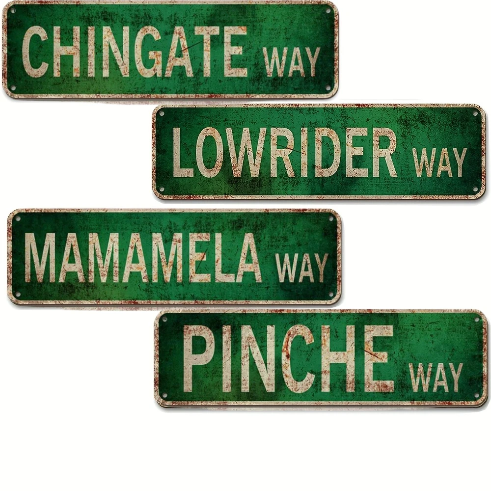 Cartel de calle Vintage Pinche Way, decoración de habitación, letrero de hombre, Memamela para dormitorio, decoración de habitación de hombres, decoración de pared divertida, arte de pared mexicano