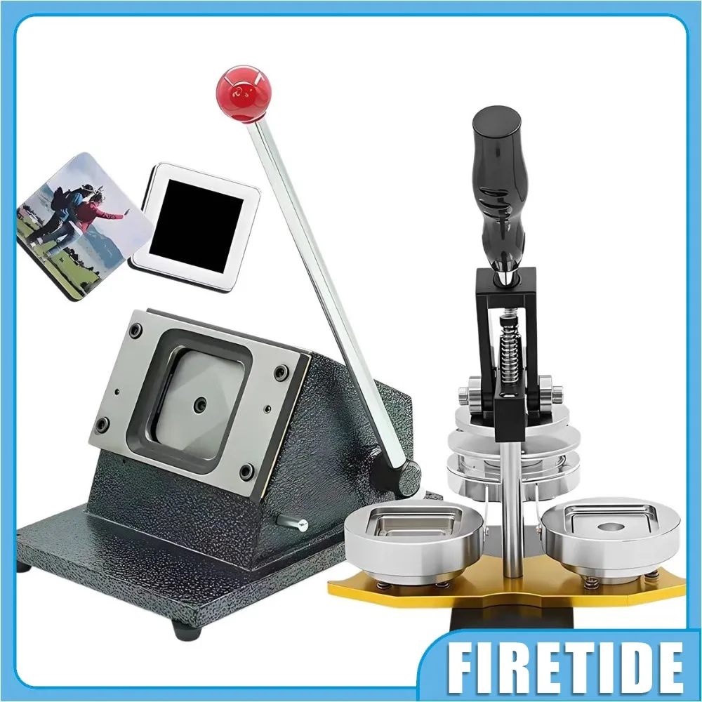 

50*50 мм квадратный магнит на холодильник, машина для изготовления значков «сделай сам», набор для изготовления значков с резаком для бумаги + 100 шт. расходные материалы