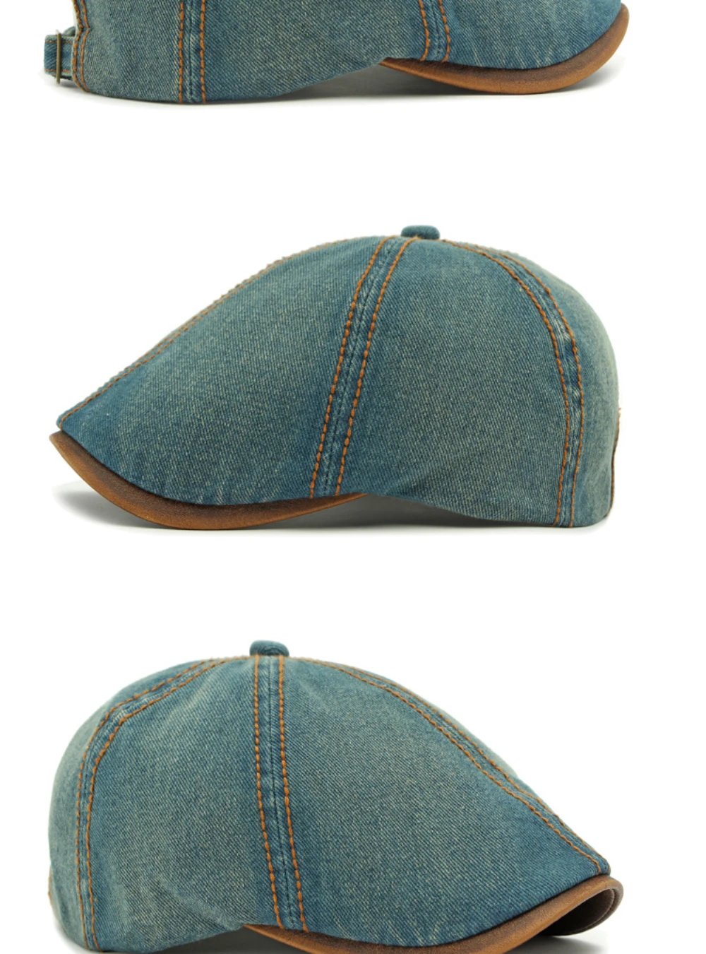 HT4735 Baskenmütze für Männer und Frauen, Vintage-Künstlermaler, achteckige Baskenmütze, 6 Panels, Denim-Efeu, flache Kappe, männlich, weiblich, Frühlings-Baskenmütze – Detail 11