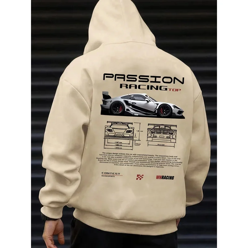 هوديي غير رسمي للرجال مطبوع عليه حروف أبجدية فضفاض مناسب-Temu Bahrain ملابس الشارع 22ss ملابس رجالية بقلنسوة للرجال قطعة واحدة haikyuu