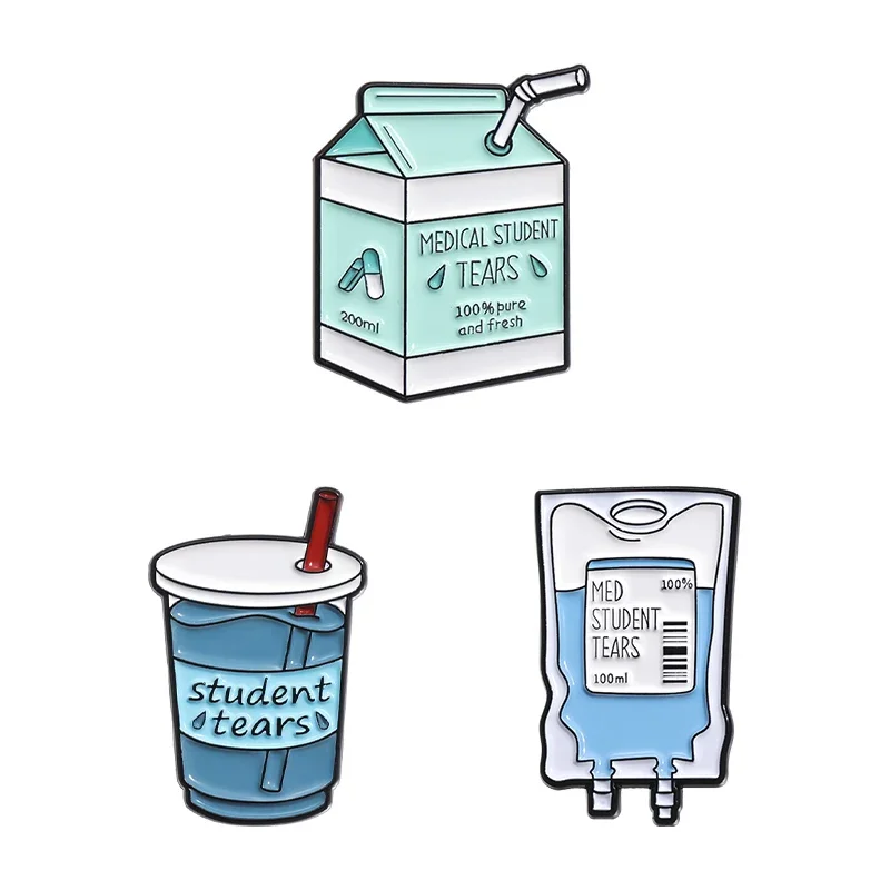 Pin esmaltado de lágrimas para estudiantes de medicina, broche creativo divertido con cita sarcástica, insignia para solapa, mochila, regalo de joyería para estudiantes de medicina