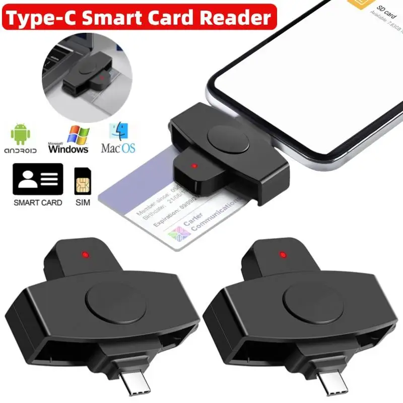 

Type-C Smart Card Reader Bank Tax Declaration CAC Smart Card Reader Accessories Support for Windows for OS