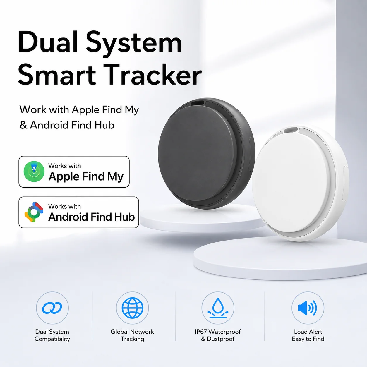 Low Cost iOS Android Both Dual Air Tag bags pets keychains GPS Tracking device Mini GPS Global Tracker without sim card