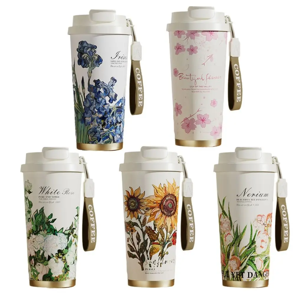 520 مللي كوب قهوة مطلي بالسيراميك عازل أو تبريد يحافظ على كوبًا معزولًا ساخنًا وباردًا عالي السعة SUS316 من الفولاذ المقاوم للصدأ