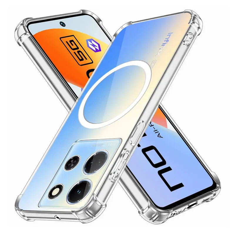 For Infinix Note 30 4G 5G 30 Pro Case Magnetic Ring Sticker Shockproof Clear Soft Silicone Phone Case Infinix Note 30i 30 ViP