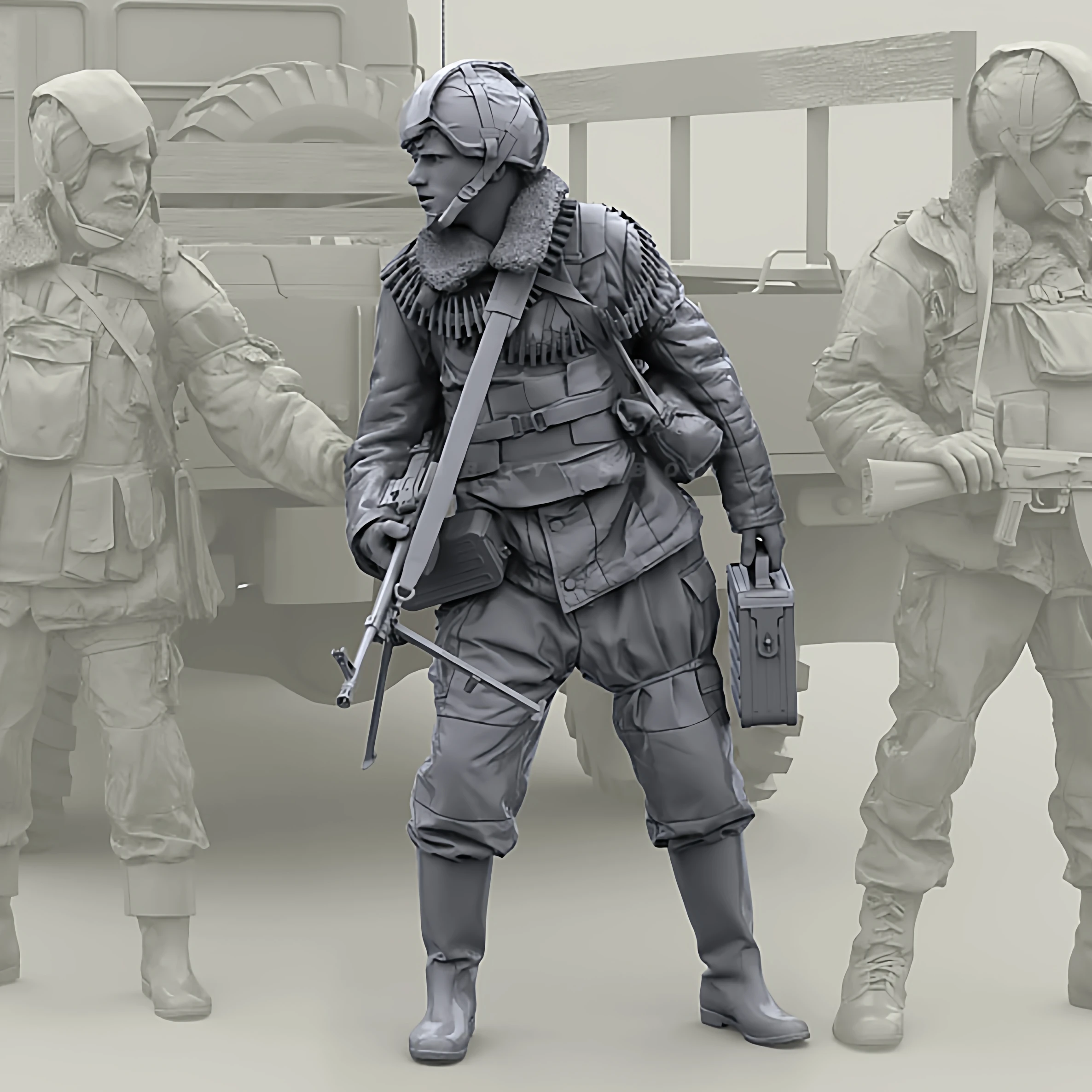 

1/35 Resin Soldier Kit Colorless Self Assembly (3 Soldiers) A-2152