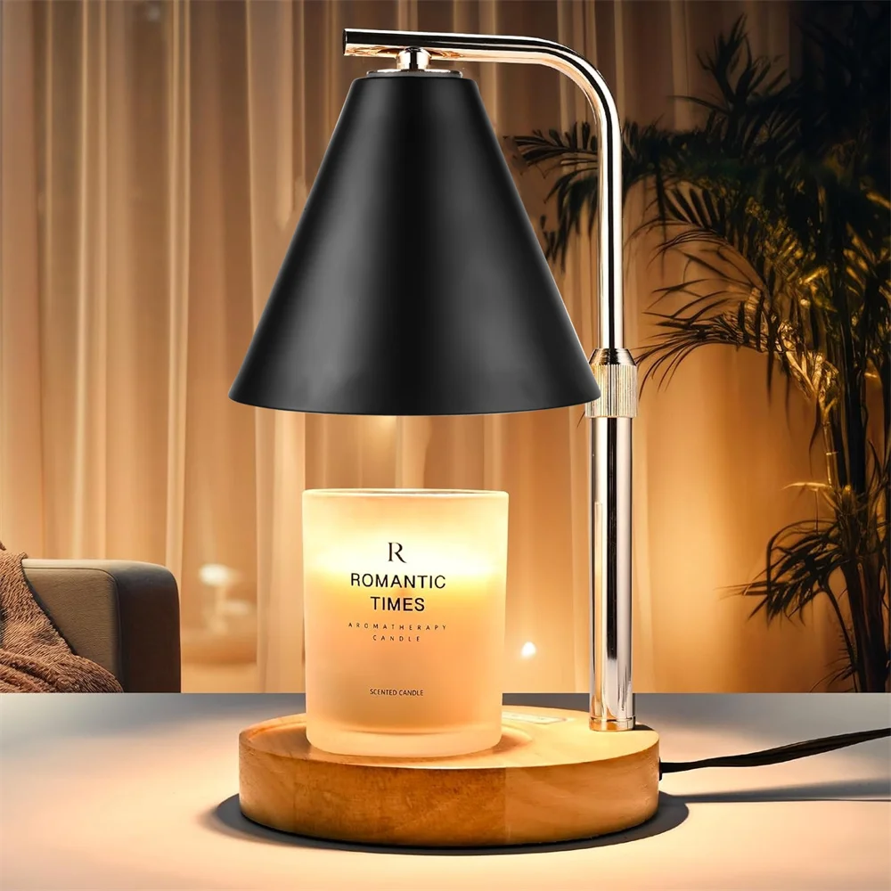 50W Aromatherapy Candle Heating Lamp Timer Switch Dimmable Candle Lamp Cafe Romantic Atmosphere Desktop Decor 220V Ambient Light