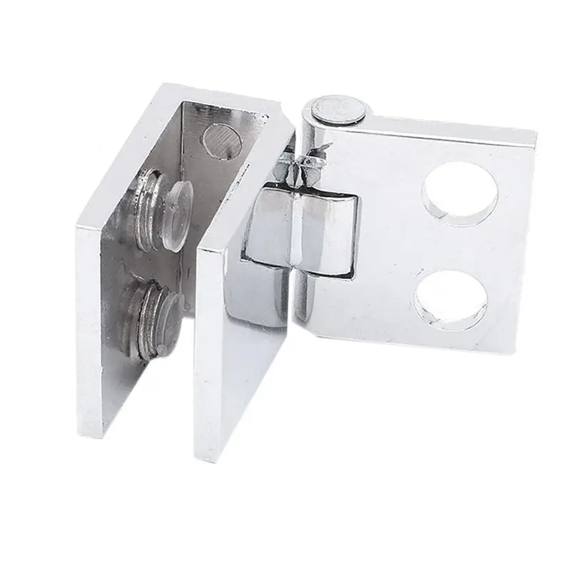 A69eset Of 16 Glass Door Hinges, 5Mm-8Mm Adjustable Rectangle Clamp Single Clip For Cabinet Cupboard Glass Door Hinges