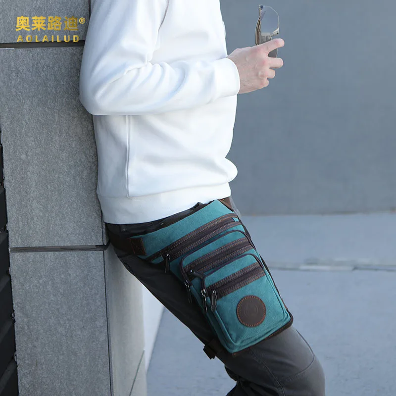 

Мужская поясная сумка, парусиновая уличная поясная сумка, износостойкая наклонная поясная сумка большой вместимости в стиле ретро на одно плечо