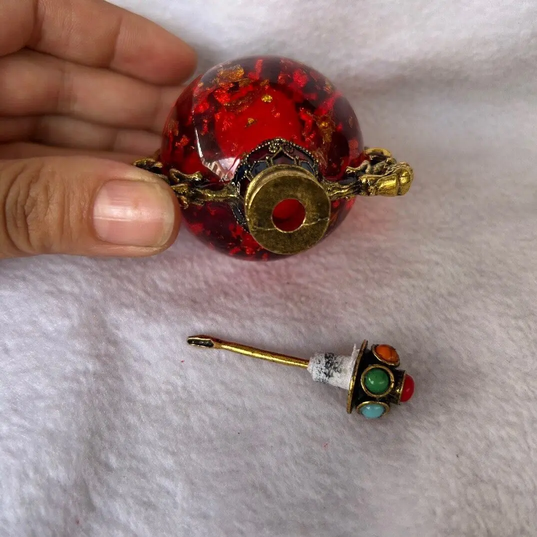 Rare China Antique Agate Jade Snuff Bottle Classical Ornament Collection view 3