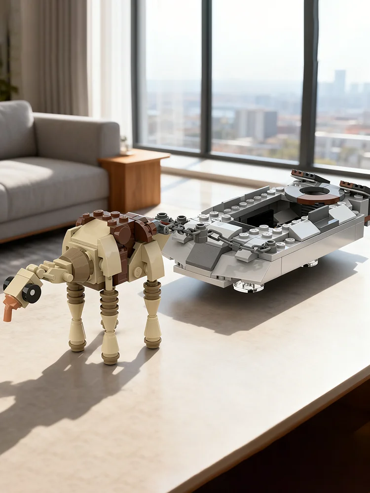 161 pièces MOC Jawas Le transport de déchets, modèle de bataille stellaire, blocs de construction, cadeau de Noël, jouet, architecture, idée de bricolage, briques éducatives