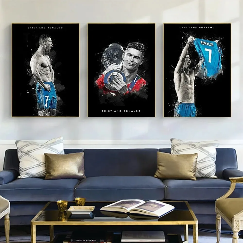 Scandinavian Simple Wall Art Soccer Star Cristiano Ronaldo HD Canvas Poster Print Colorful Home Bedroom Living Room Decoration