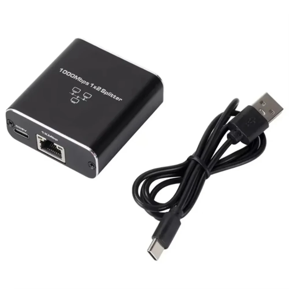 1 to 2 1000M Rj45 Splitter Gigabit Ethernet Adapter Internet Network Cable Extender Rj45 Connector for PC TV Box Router Sharer