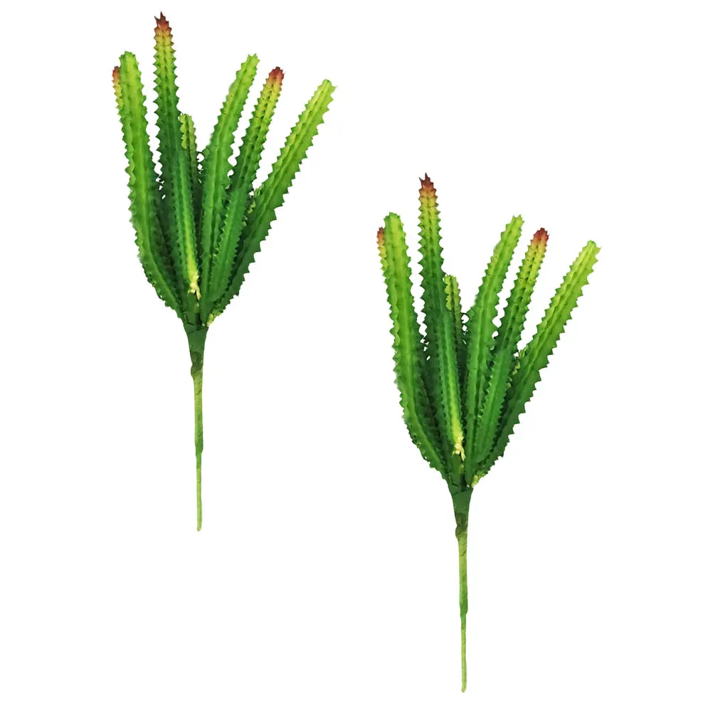 

2 Pcs Artificial Cactus Home Decor Outdoor Plant Garden Tufting Landscaping Simulation Fake Ornament Child Plants