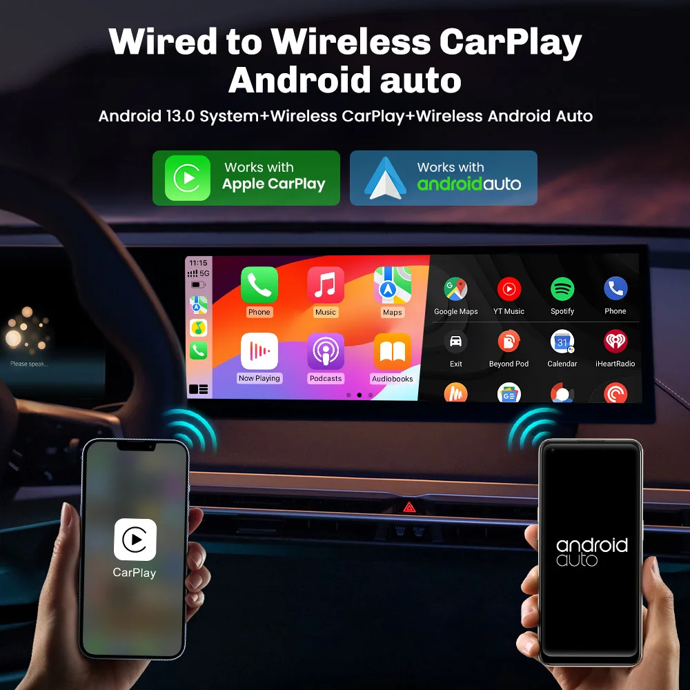 MMB Smart Box CarPlay Wireless Multimedia Adapter Android13 AI Box 8+128G GPS BT5.2 QCM6125 8Cores for BMW ID6 ID7 ID8 ID8.5 ID9