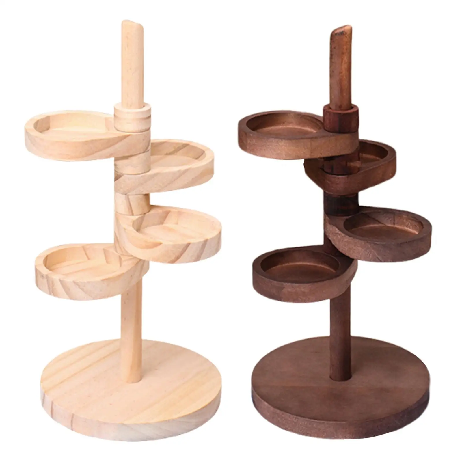 

Jewelry Organizer Tray Case Hair Accessories Holder Showcase Wooden Jewelry Holder 4 Layer for Earrings Necklaces