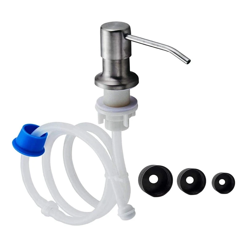 Sink Built In Countertop Soap Dispenser Pump Head With 45.5Inch Extension Tube Kit Fit For Kitchen