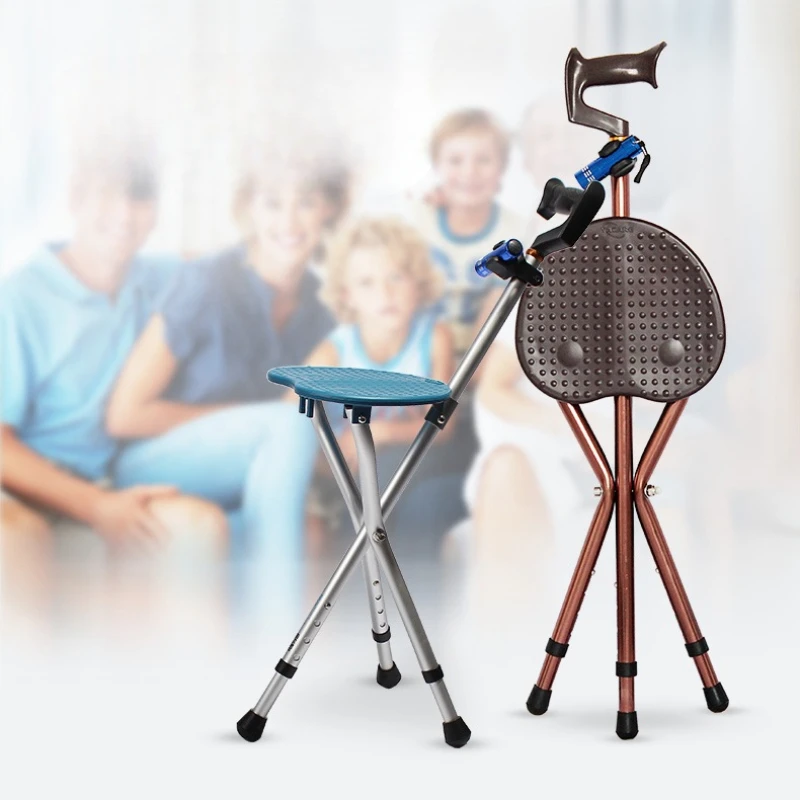 

Four-Legged Multifunctional Cane Stool Anti-Slip Cane Seat For Elderly Foldable Walking Stick Chair Senior Mobility Support Seat