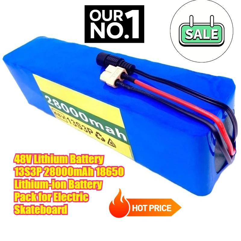 

48V Lithium Battery 13S3P 28000mAh 18650 Lithium-ion Battery Pack for Electric Skateboard Battery