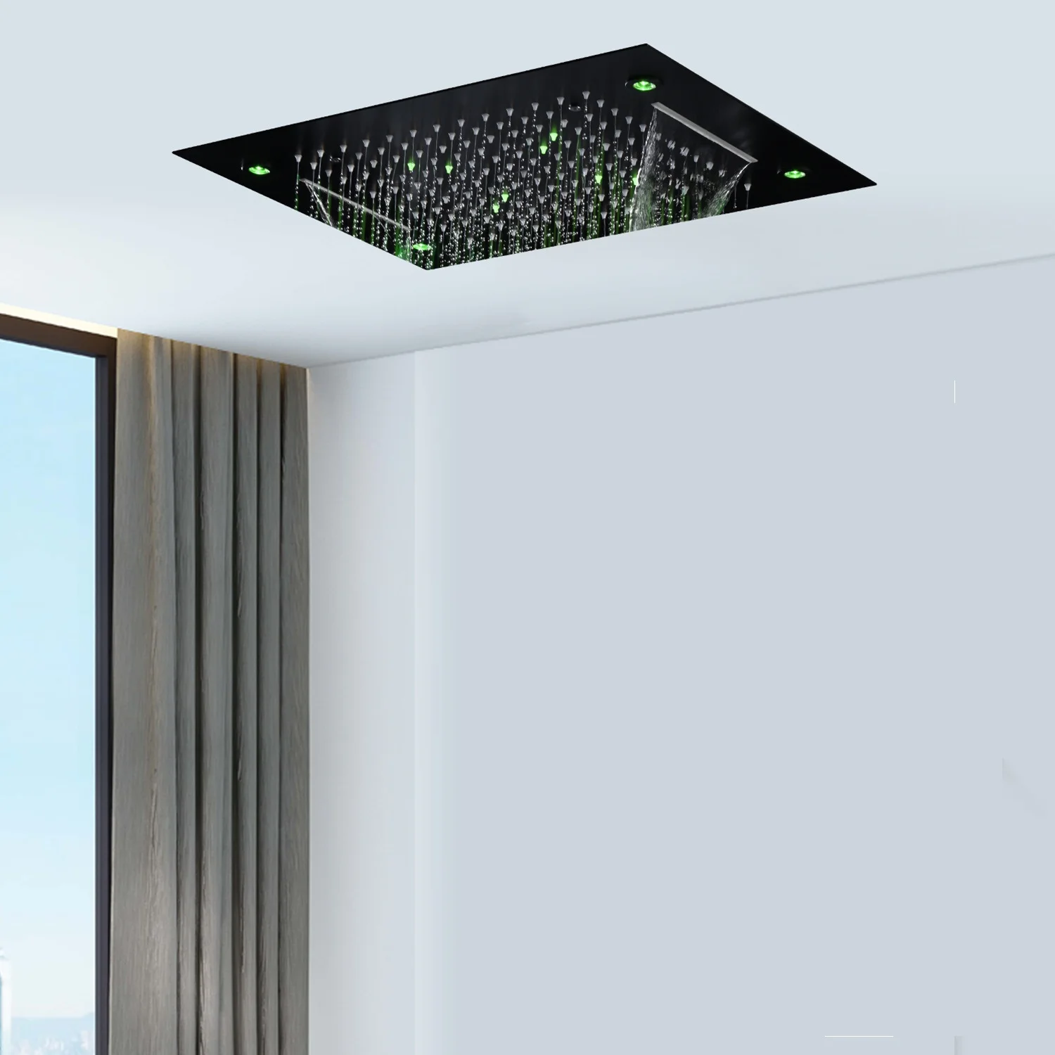 شلال رشاش مياه الأمطار باللون الأسود مقاس 360 × 500 مم #5