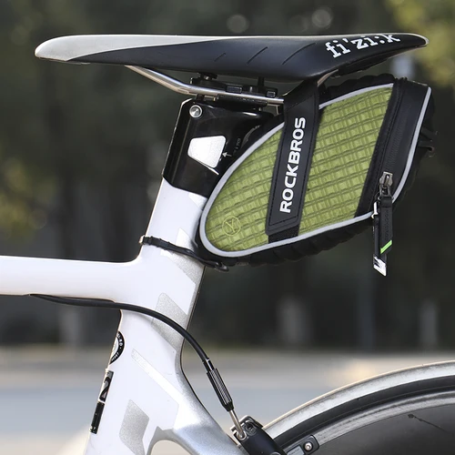 Imagen 2 del producto Bolso de bicicleta ROCKBROS funda 3D a prueba de lluvia bolsa de sillín reflectante bolsa de bicicleta a prueba de golpes bolsa de sillín trasero de accesorios de bicicleta ciclismo MTB
