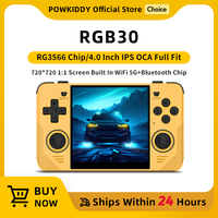 POWKIDDY RGB30 Yellow 720*720 4 Inch Ips Screen Built-in WIFI RK3566 Open-Source Retro Handheld Game Console Children's Gifts