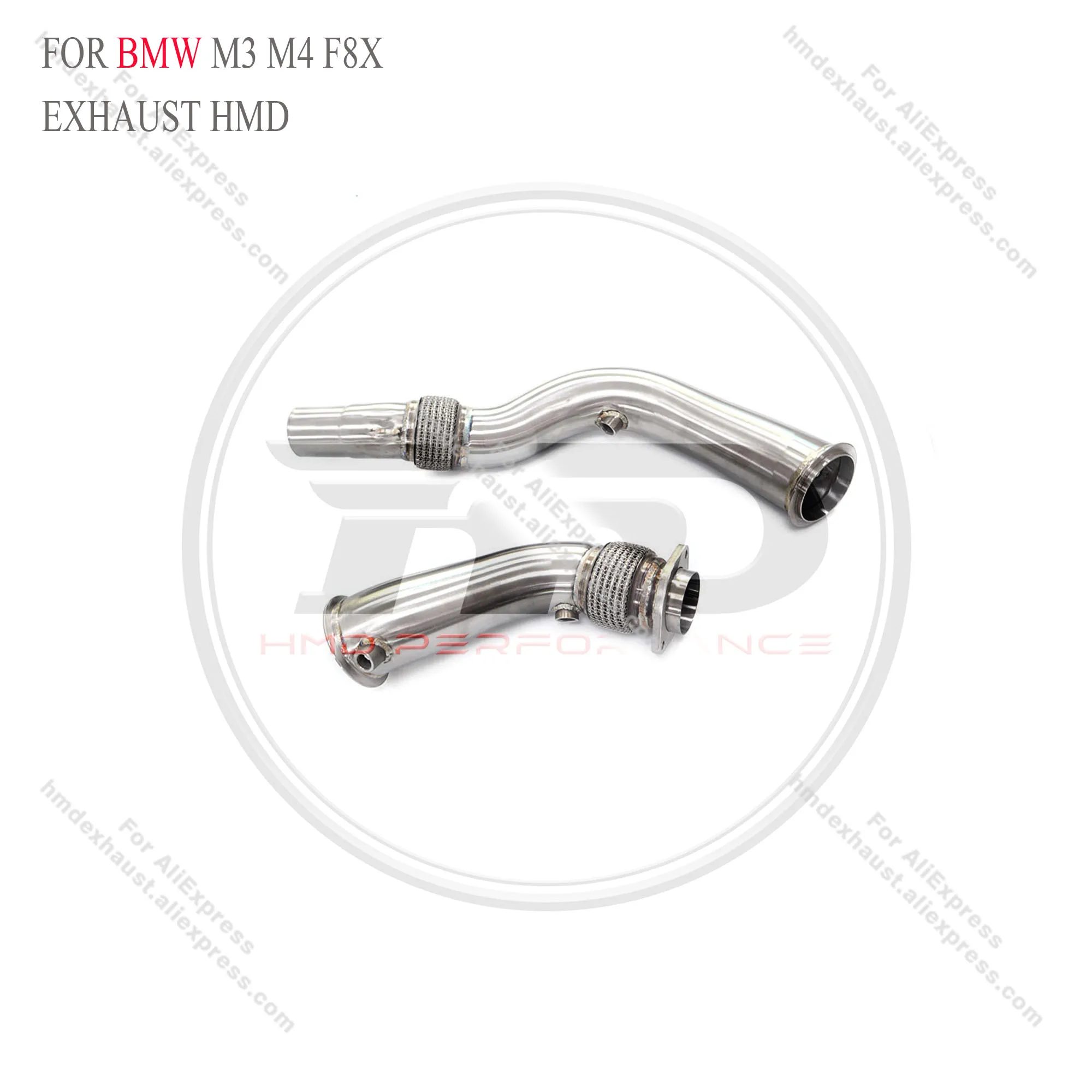 BMW M3 M4 F8x用HMDエキゾーストダウンパイプ SS304 熱シールドなし 触媒コンバーター付き 素晴らしいサウンド