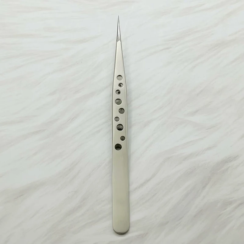 Precision tweezers with holes, elbow, electronic component, mobile phone repair, stainless steel holding tools, tweezers, clip