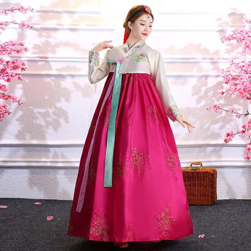 

Hanbok Women's Korean Dance Costume Bride Ethnic Performance Wear Ancient Wedding Dress Traditional Suit