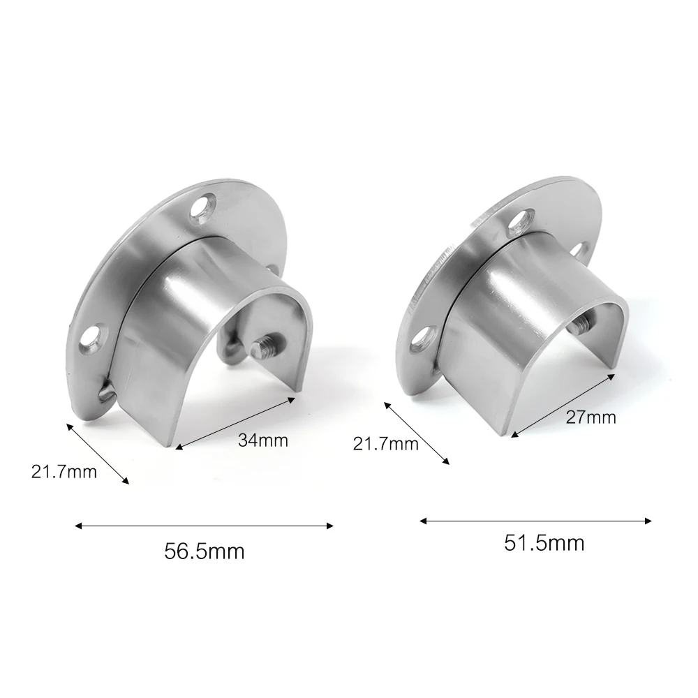 Утолщенная основа кронштейна для труб из нержавеющей стали для занавески гардероба, фиксированная розетка, кронштейн для держателя стержня гардероба, торцевая опорная розетка