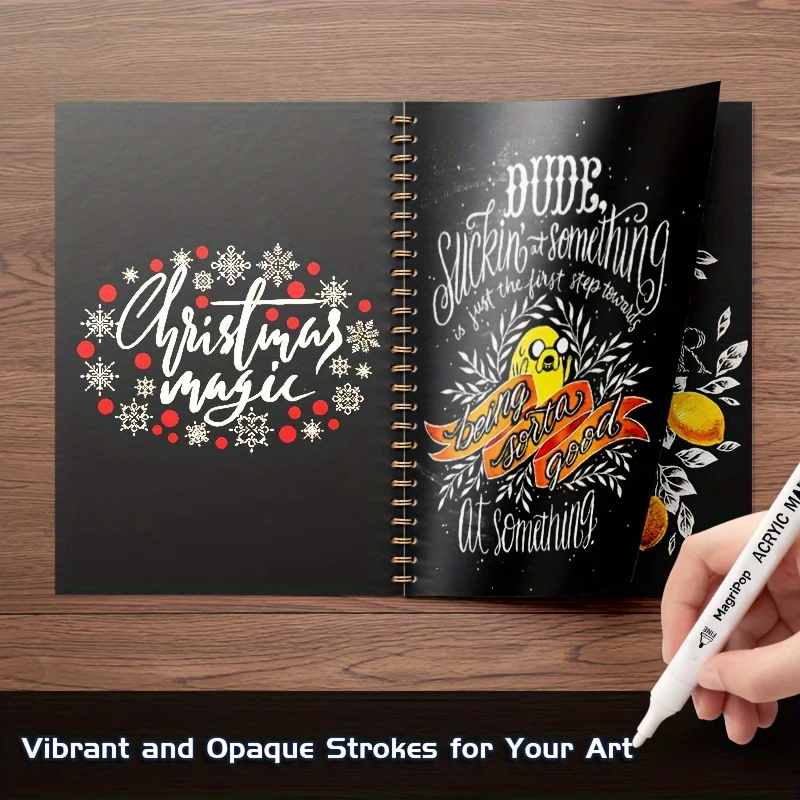 5 Stück weiße Acrylmarker, permanenter Stift, Künstlerbedarf für schwarzes Papier, Reifen, Kunststoff, Stein, Metall, Malerei für Künstler, Anfänger – Detail 8