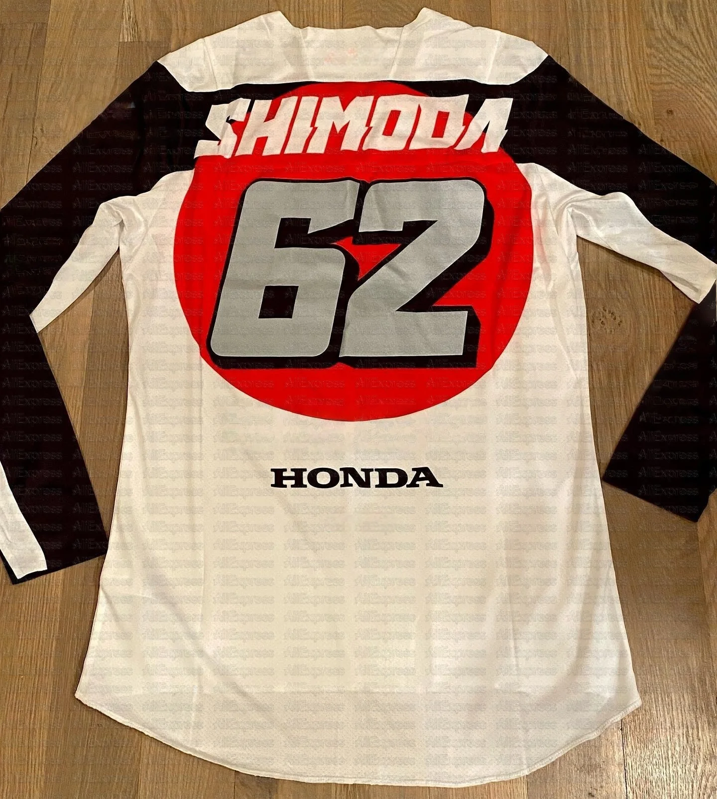 

Летняя майка для мотокросса Джо Шимода # Реплика Honda Racing Team 62, свободная посадка, быстросохнущая дышащая мотокросс с длинными рукавами и 3D-принтом