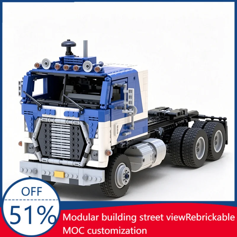2043 PCS RC Ford WT9000 Cabover Truck MOC Vehicle Model Custom Building Blocks Assembly Educational Toy Festival Gift For Kids