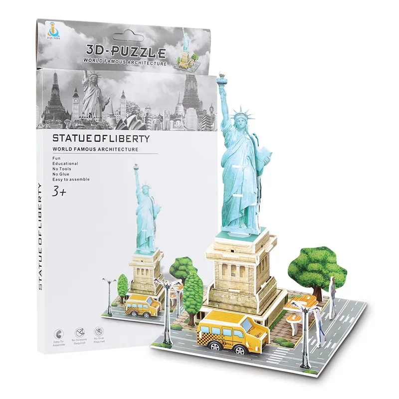 World Architecture 3D Paper Jigsaw Puzzle Small Model Famous Landscape  Intellectual Development  DIY Attractions Toys for Kids