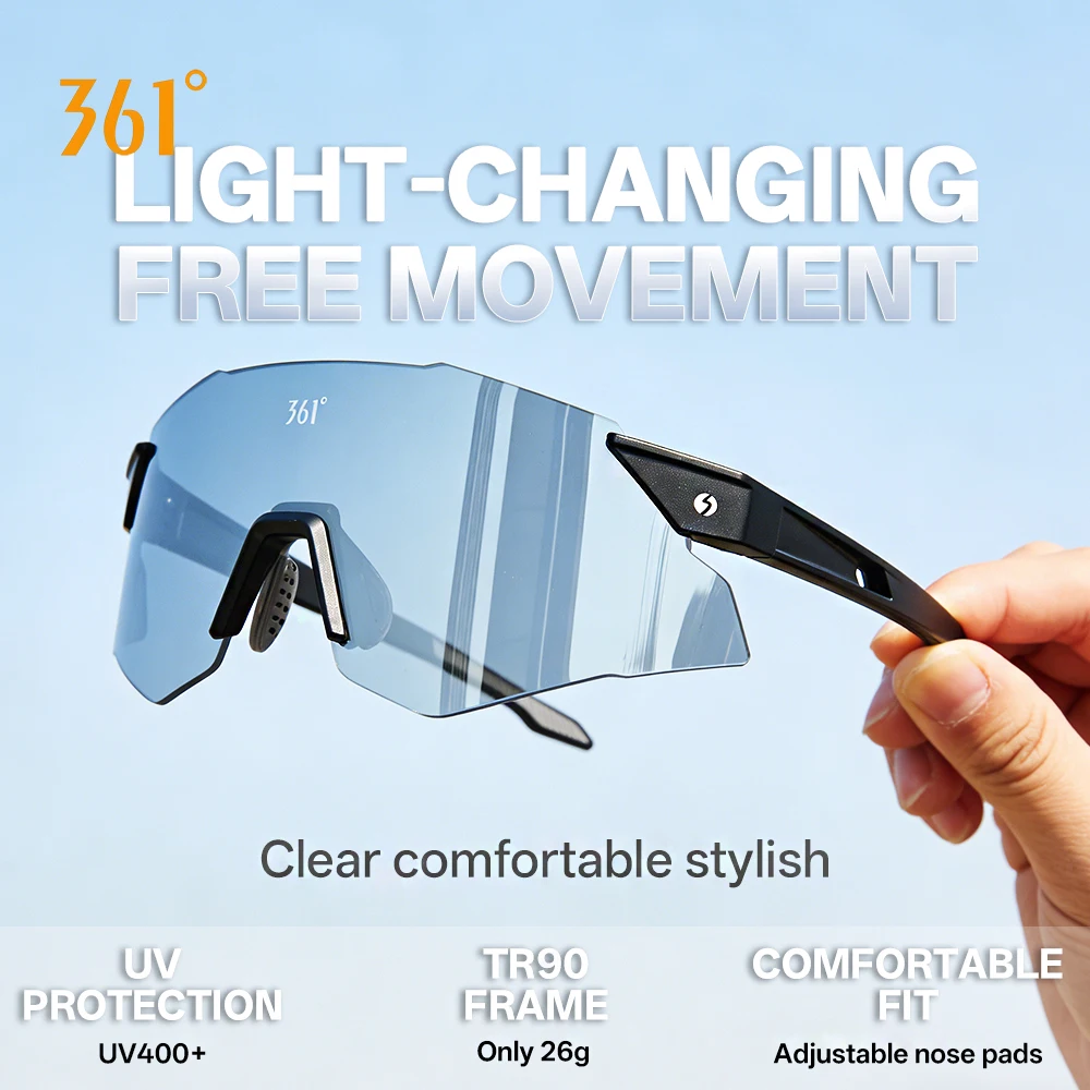 361 Degrees Fahrrad-Sonnenbrille, UV400-Schutz, Fahrradbrille, professionelle, blendfreie Outdoor-Brille, Fahrradbrille, Ausrüstung