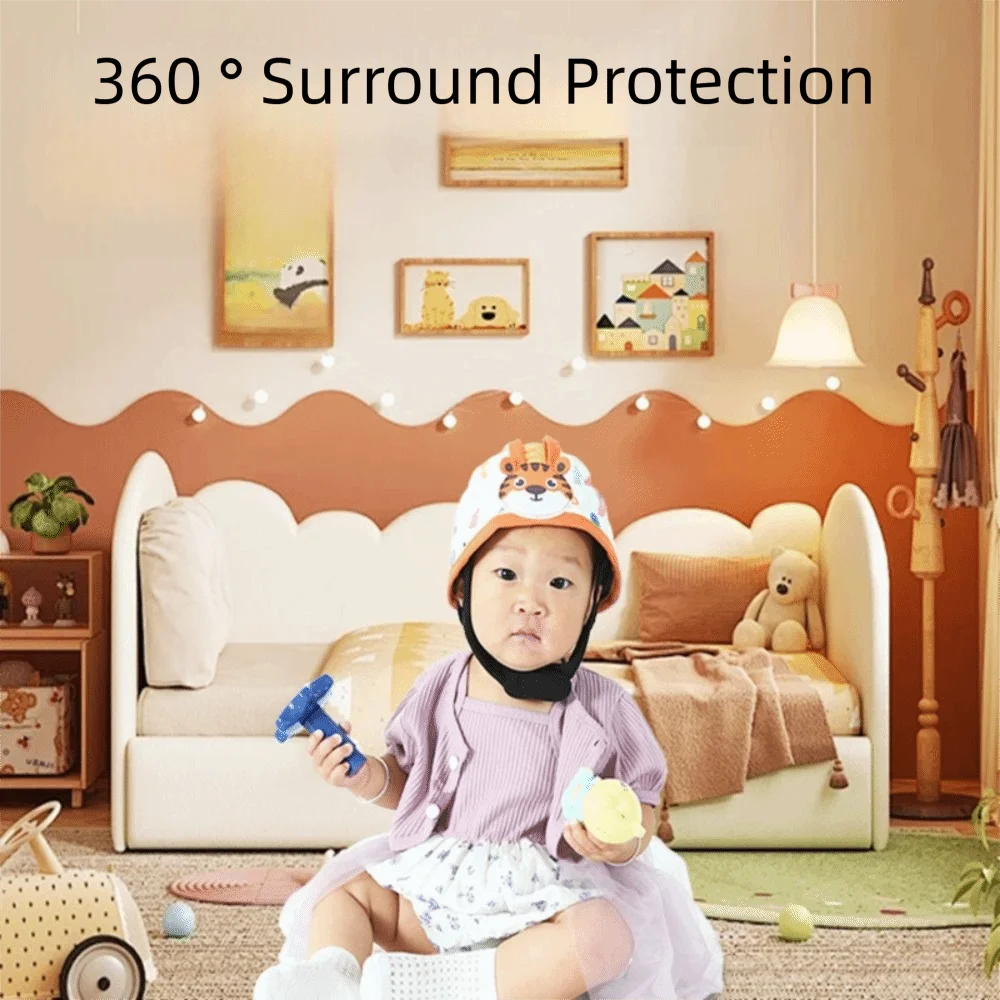 Toddler Walking Crawling Baby Safety Helmet Breathable Kids Security Head Protective Hat Cartoon Anti-Collision
