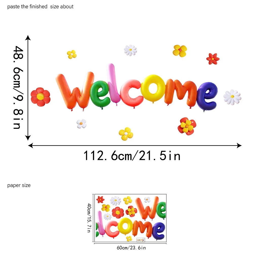 3D Electrostatic Window Sticker Restaurant Store Shop Service Sign Sticker Welcome Wall Sticker Home Decorations