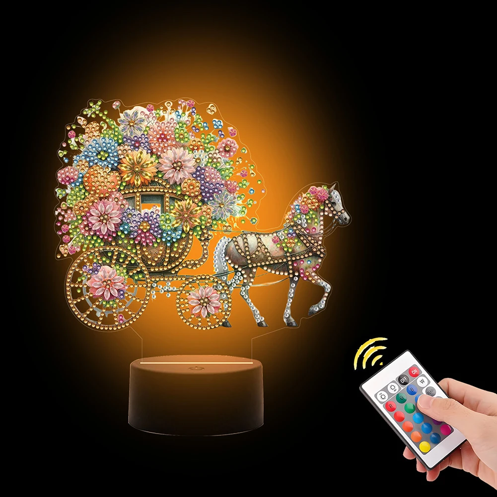 DIY الماس اللوحة LED مصباح مزدوج الوجهين الماس اللوحة أباجورة الفنون الحرف ديكور المنزل للهدايا ديكور غرفة نوم