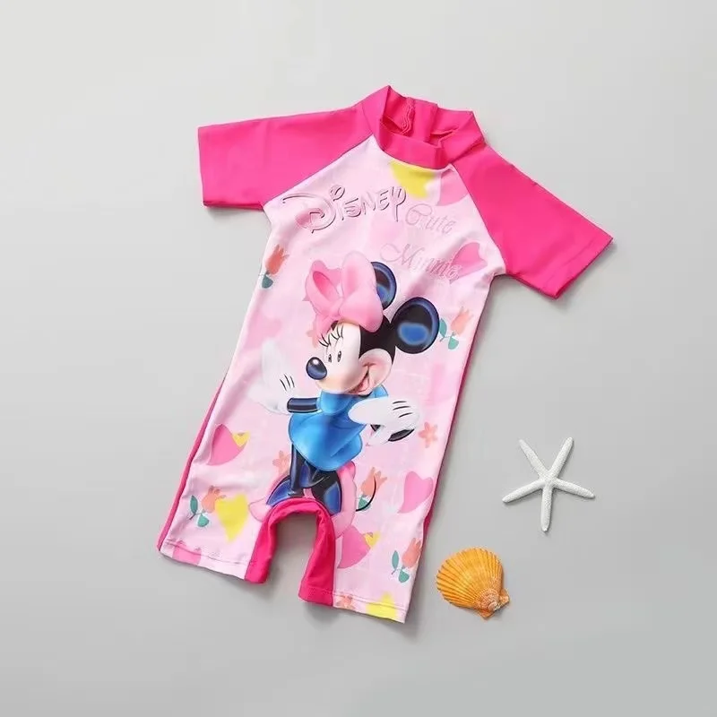 Children One Piece Swimsuit Girls Bathing Suit Cartoon Princess Frozen Elsa Minnie Mouse Pattern Swimwear Bikini Beach Swimwear