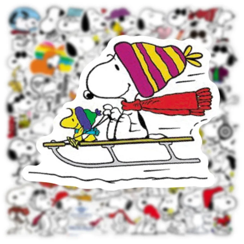 50pcs Snoopy Graffiti Sticker Water Cup Luggage Laptop Skateboard Stationery Refrigerator Waterproof Decorative Sticker