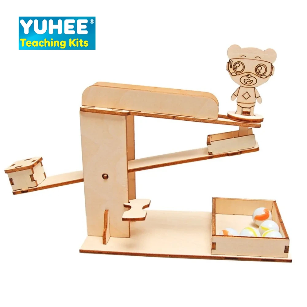 DIY Ball Seesaw Kit STEM Science Experiment Toy for Kids Primary Students Handmade Assembly Craft Educational Gravity Mechanics