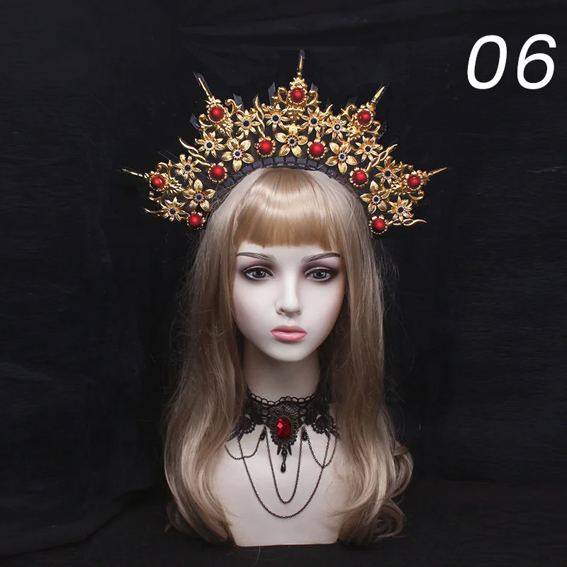 Gothic Headband Lolita Crown Tiaras Headpiece Virgin Mary Headwear Diy Unfinished Baroque Crown Fairy Goddess Hair Accessories