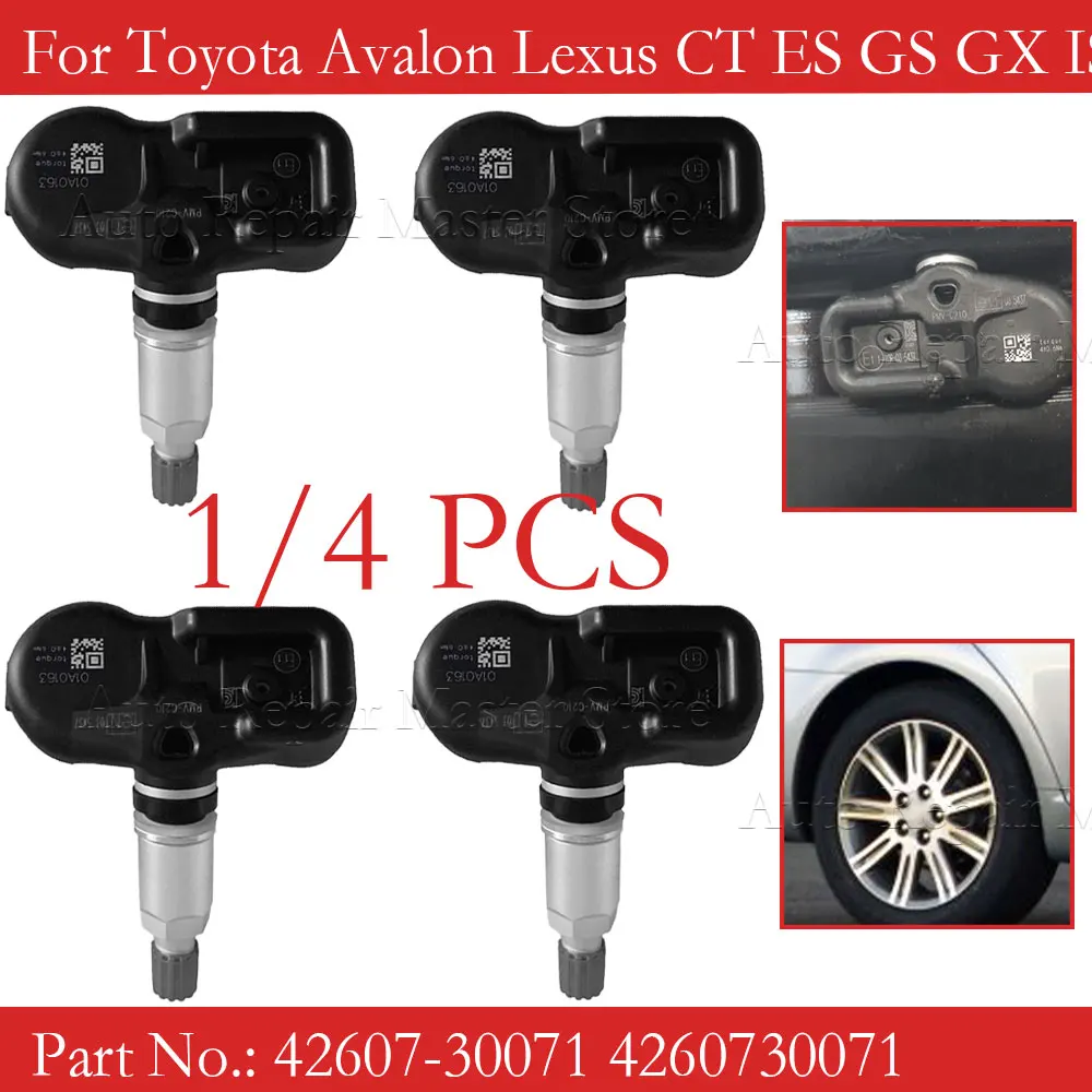 1/4PCS Tire Pressure Sensor TPMS 42607-30071 4260730071 For Toyota Avalon Lexus CT ES GS GX IS LC LS LX NX RC RX