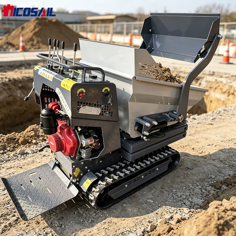 

Nicosail CE 500kg Mini Dumper Tracked Power Barrow Hydraulic Tipper for Farm Garden Construction Use