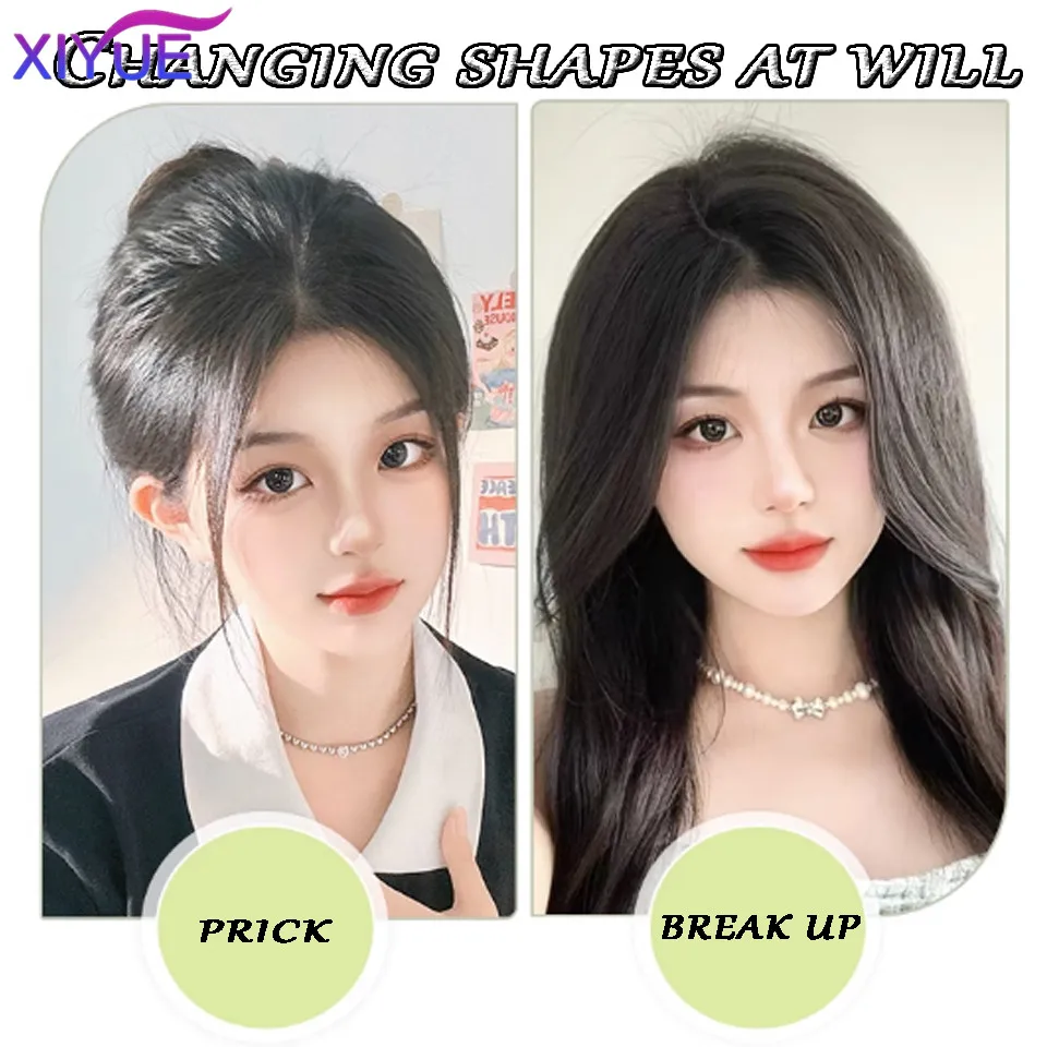 XIYUE Wig piece for women's natural hair natural fluffy front eight shaped bangs light and thin hair patch