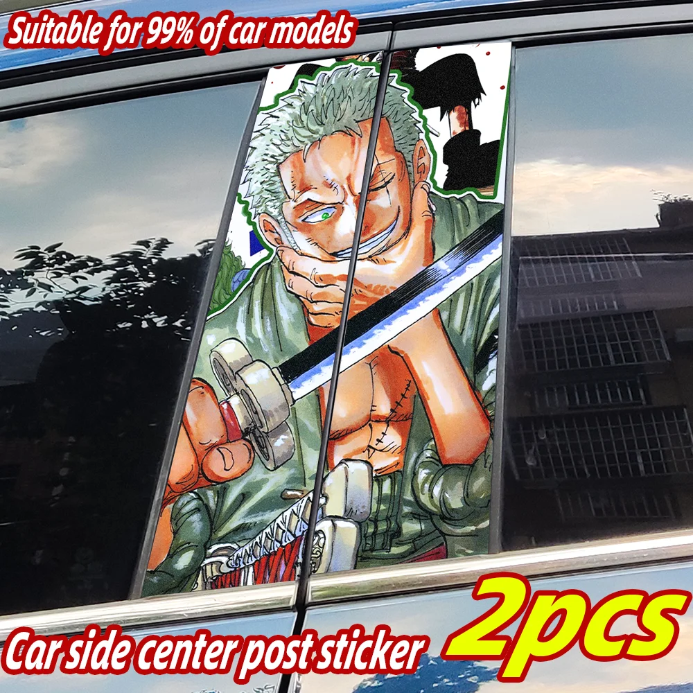 Anime Zoro Car Stickers Auto B Pillar Waterproof Center Column Decoration Cover Scratches Car Doors Pillar Decals Accessories