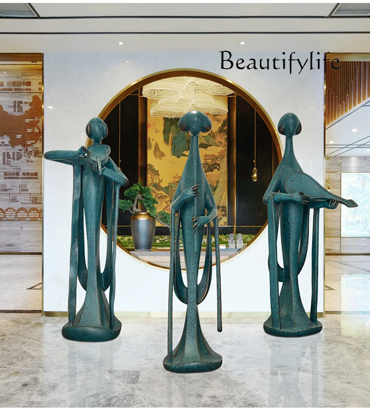 

Антикварная скульптура персонажа Добро пожаловать, вестибюль отеля, фойе, напольное украшение, элитные декоративные изделия ручной работы