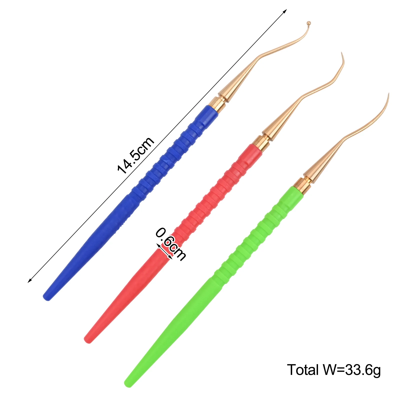 3Pcs O Ring Removal Tool Set with Brass Shafts and Plastic Handles for Scuba Diving and Snorkeling Gear Repair
