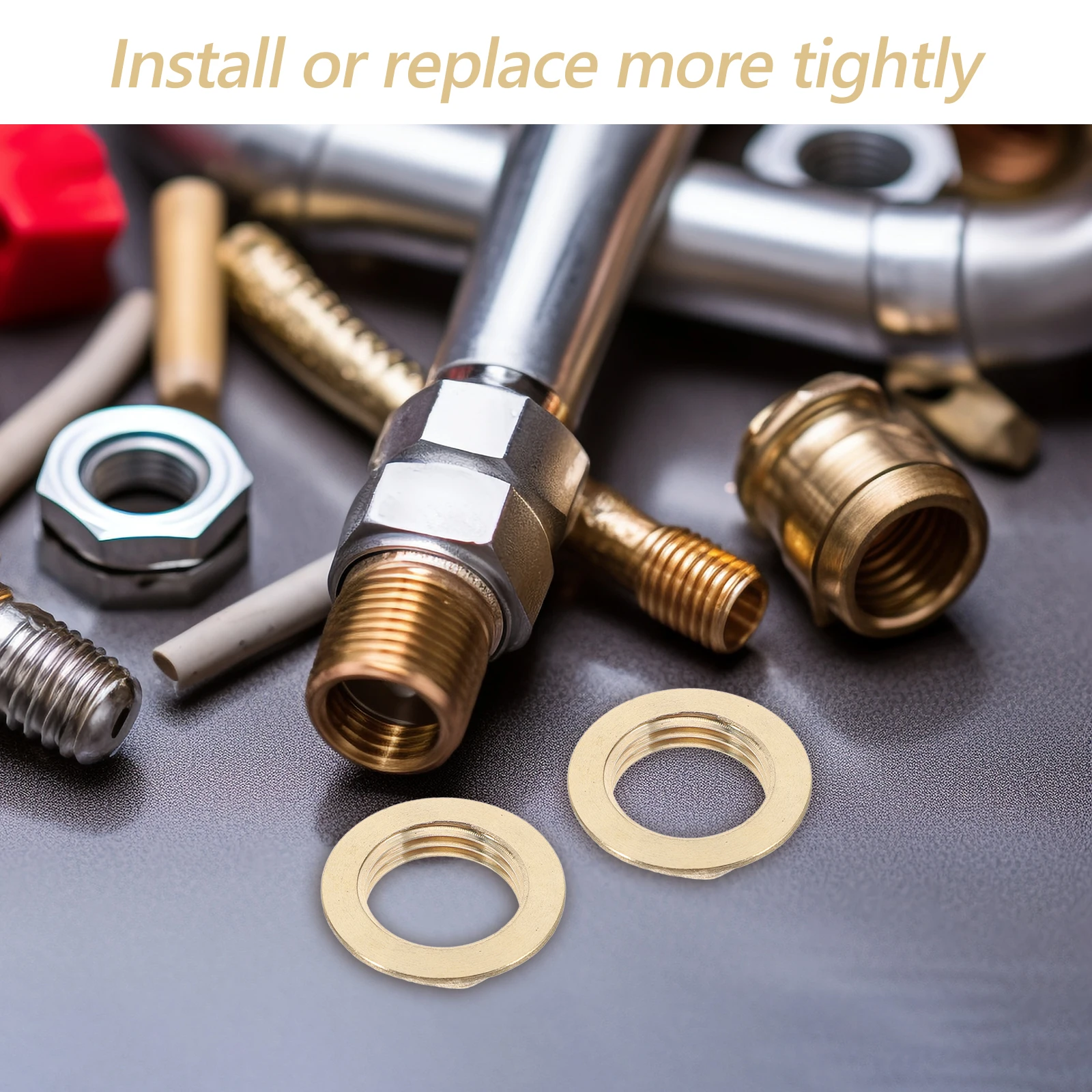 

6pcs Brass Fitting Lock Female Thread Pipe Connector Insert Fixing Fastener Threaded Joint Sealing Nut For Bathroom Water Tank